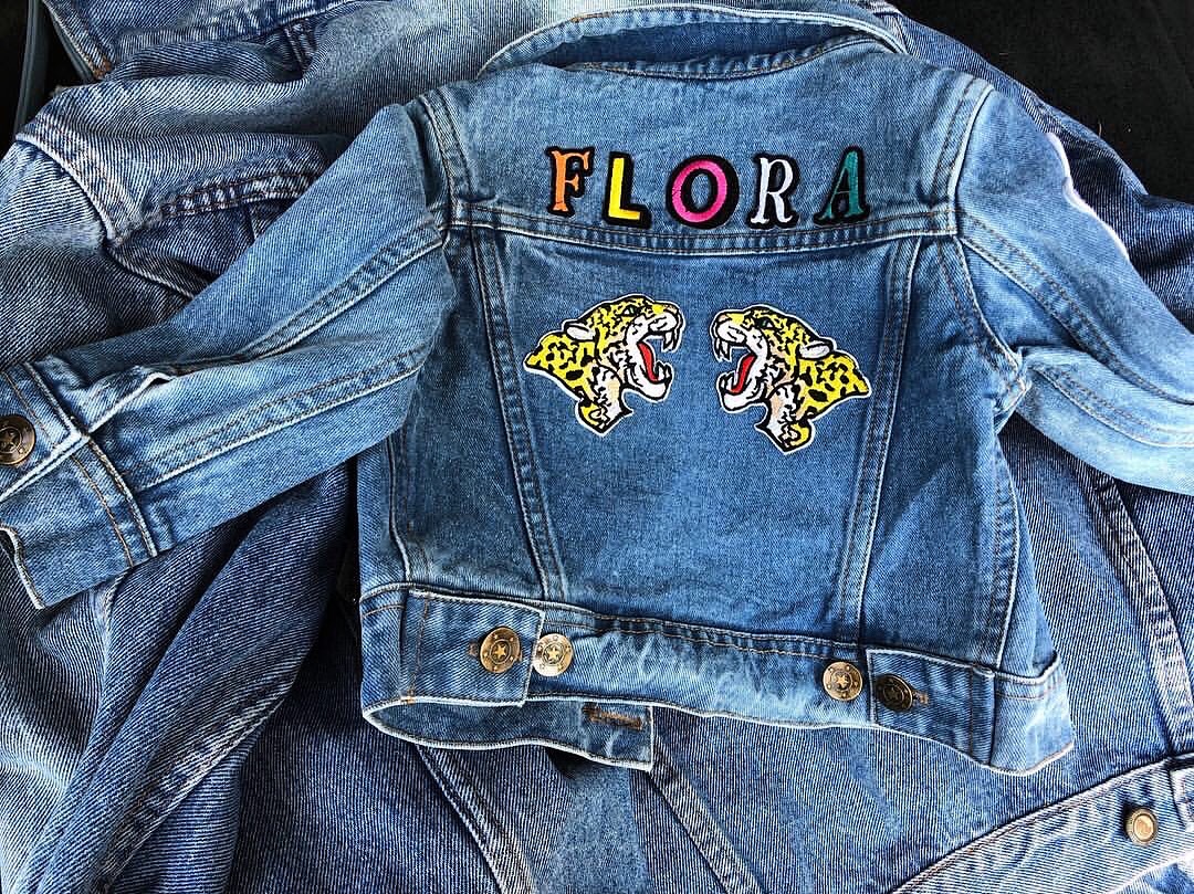 Patchy Tiger Flora personalised denim jacket