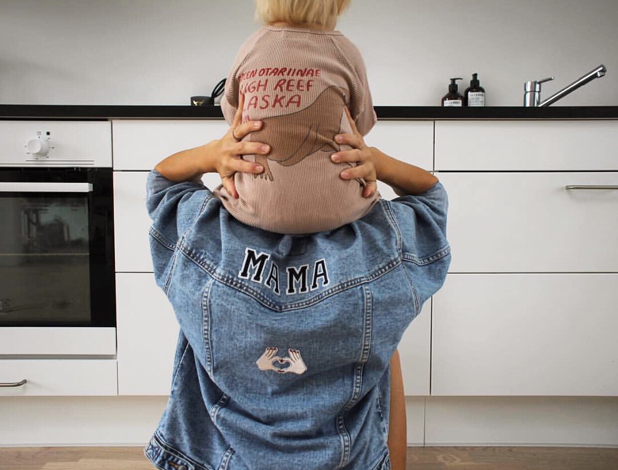 Patchy Tiger MAMA personalised adult denim jacket